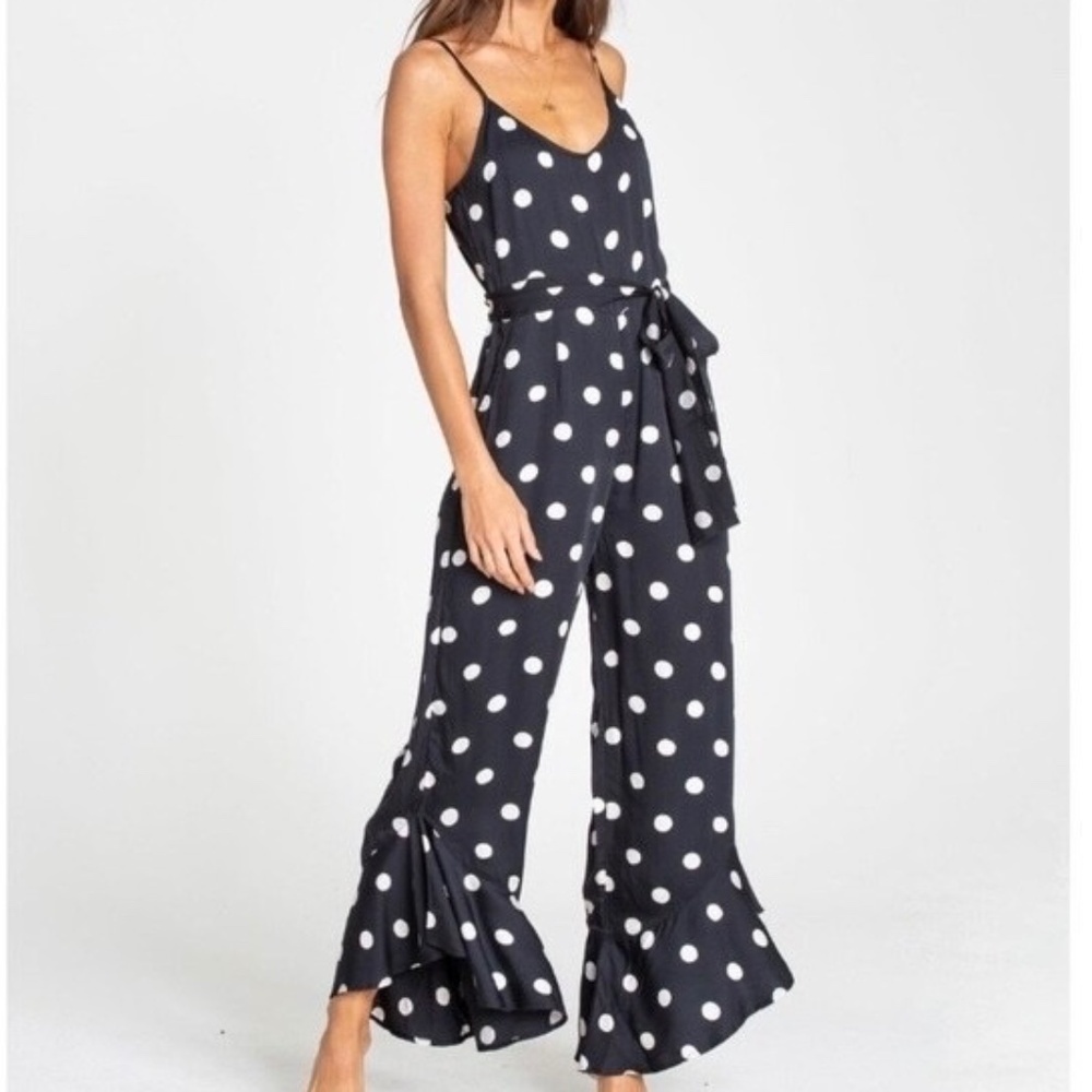 NWT - BILLABONG POLKA DOT RUFFLED HEM JUMPSUIT